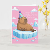 Geburtstagsgruß Capybara Chill Karte (Gelbe Blume)