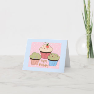 Geburtstagsgruß Cupcake Karte