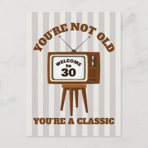 Geburtstagsgruß Humor Retro Vintage-Fernsehen Postkarte