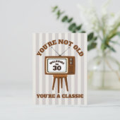 Geburtstagsgruß Spaß Retro Vintages Fernsehen Postkarte (Stehend Vorderseite)