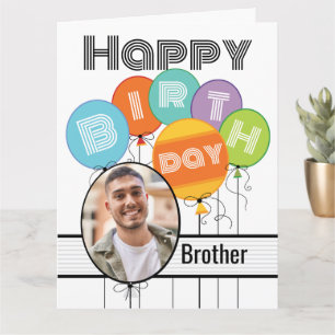 Geburtstagsgruß-Typografie-Ballons für den Bruder Karte