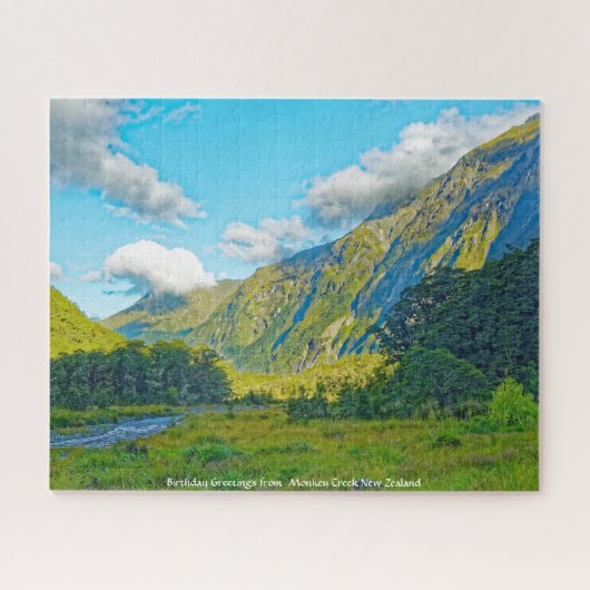 Geburtstagsgruß von Monkey Creek Neuseeland Puzzle (Horizontal)