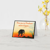 Geburtstagsgrüße, ein Elefant vergisst nie, Karte (Gelbe Blume)