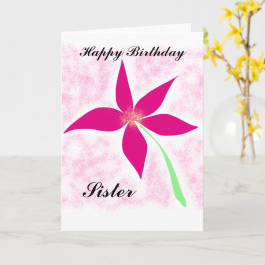 Geburtstagsgrüße Schwester Karte (Gelbe Blume)