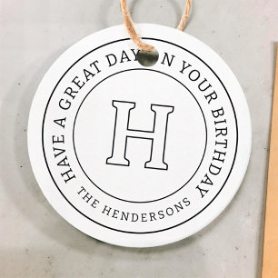 Geburtstagsgrüßen Chic Modern Family Monogram Geschenkanhänger