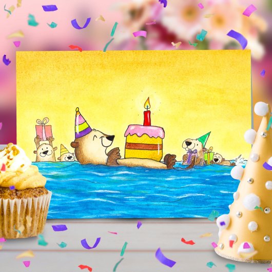 Geburtstagsgrüßkarte des Seotters Dankeskarte