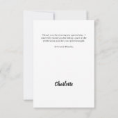 Geburtstagsherz des Fotos Dankeskarte (Rückseite)