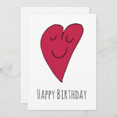 Geburtstagsherz. Feiertagskarte (Vorne/Hinten)