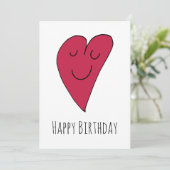 Geburtstagsherz. Feiertagskarte (Stehend Vorderseite)