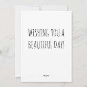 Geburtstagsherz. Feiertagskarte (Rückseite)