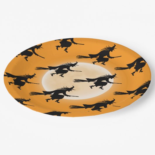 Geburtstagshexe der Kinder Pappteller (Schrägansicht)