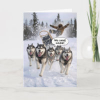 Geburtstagshumor Huskies ziehen einen Schlitten