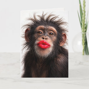 Geburtstagshumor Roter Lippenstift auf einem Schim Karte