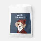 Geburtstagshund in schottischer Verkleidung Geschenktütchen (Vorderseite)