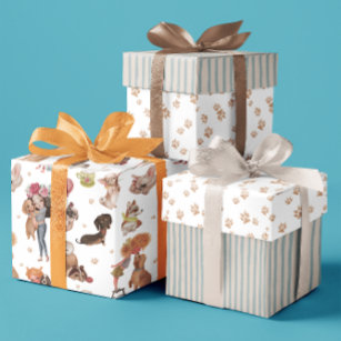 Geburtstagshunde Wrapping Paper Sheets Geschenkpapier Set