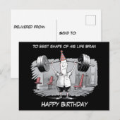 Geburtstagshut mit magerem Mann Geburtstag Postkarte (Vorne/Hinten)