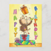 Geburtstagsigel jonglieren postkarte (Vorderseite)
