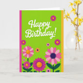 Geburtstagsillustration Freude Karte (Gelbe Blume)