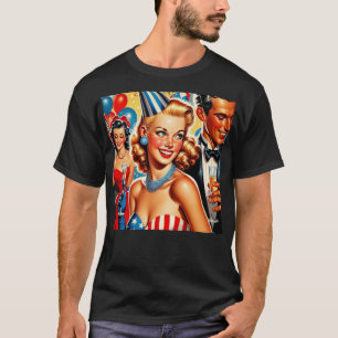 Geburtstagsillustration im Vintage-Stil T-Shirt