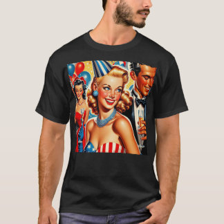Geburtstagsillustration im Vintage-Stil T-Shirt