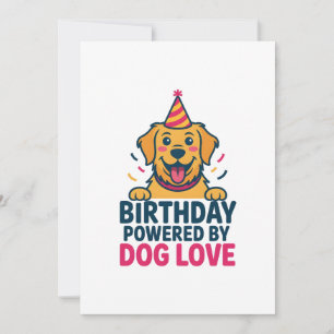 Geburtstagsillustration mit Hunde-Liebe Feiertagskarte