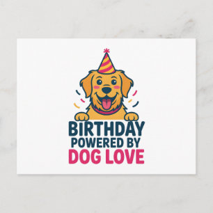 Geburtstagsillustration mit Hunde-Liebe Postkarte