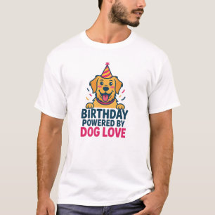 Geburtstagsillustration mit Hunde-Liebe T-Shirt