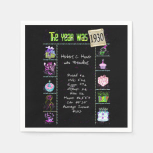 Geburtstagsjahr 1930 Party Paper Napkin Serviette