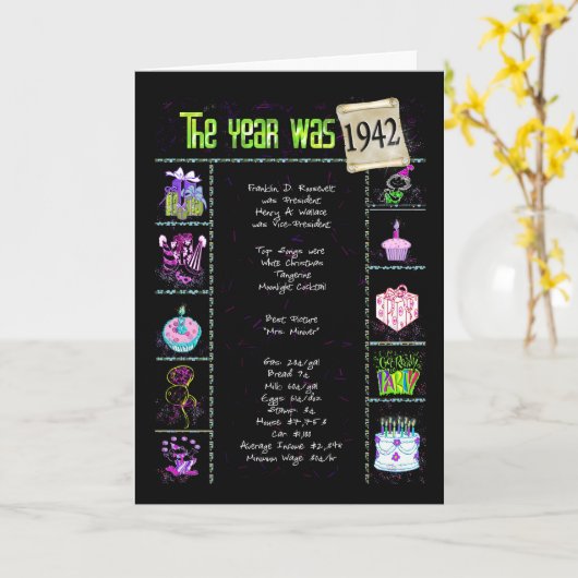 Geburtstagsjahr 1942 - Fundus Karte (Gelbe Blume)