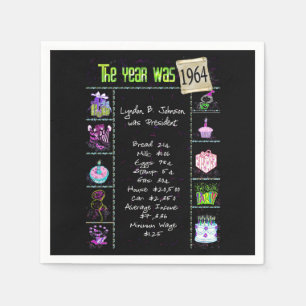 Geburtstagsjahr 1964 Party Paper Napkin Serviette