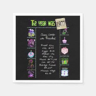 Geburtstagsjahr 1977 Party Paper Napkin Serviette