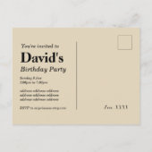 Geburtstagsjubeln und Biere Einladung Postkarte (Rückseite)