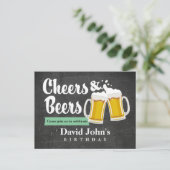 Geburtstagsjubeln und Biere Einladung Postkarte (Stehend Vorderseite)