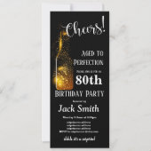 Geburtstagsjubeln, Wein, Glitzer, Geburtstag Einladung (Vorderseite)