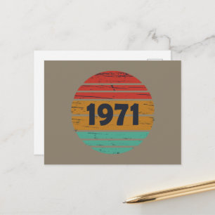 Geburtstagsjubiläum 1971 Vintage Feiertagspostkarte