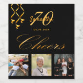 Geburtstagsjubiläum Foto-Goldjubelschrift Weinetikett (Einzelnes Label)