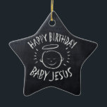 Geburtstagsjung Jesus - Religiöses Halbpension Keramik Ornament<br><div class="desc">Manchmal ist es schön, sich zu erinnern, wofür "CHRIST"-Weihnachten gefeiert wird. Teilen Sie den Geist Ihres Glaubens mit anderen. Finden Sie dieses charmante Design auf anderen Produkten - Karo in unserem Shop. Es gibt eine schwarze Kreide-Version nur für Weiß - eine 'Weiße Kreide' Version, wenn Sie dieses Produkt in schwarzen...</div>