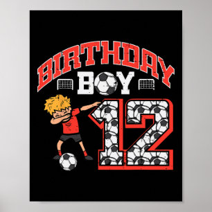 Geburtstagsjunge 12 Fußball Dab 12 Jahre alter Bda Poster