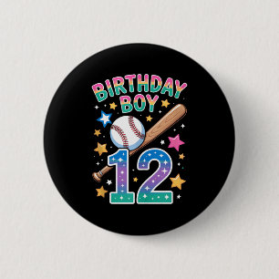 Geburtstagsjunge 12. Geburtstag Baseball Tank Top Button