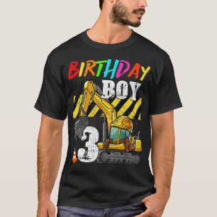 Geburtstagsjunge 3. Bagger 3 Jahre alt Konstruktio T-Shirt