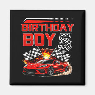 Geburtstagsjunge 5 Jahre Rennwagen 5. Geburtstag R Magnet
