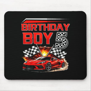 Geburtstagsjunge 5 Jahre Rennwagen 5. Geburtstag R Mousepad