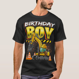 Geburtstagsjunge Bagger Bau Fahrzeug Jungen T-Shirt