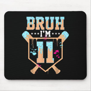 Geburtstagsjunge Baseball Eiscreme-Tropf Bruh Ich  Mousepad