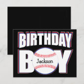 Geburtstagsjunge Benutzerdefinierter Baseballspiel Postkarte (Vorne/Hinten)