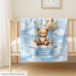 Geburtstagsjunge Decke mit Aquarellteddy