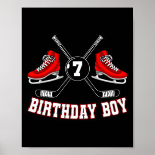 Geburtstagsjunge Eishockeyspieler Stock Puck Verte Poster