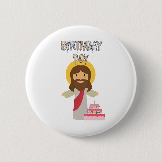 Geburtstagsjunge jesus Weihnachten Button (Vorderseite)
