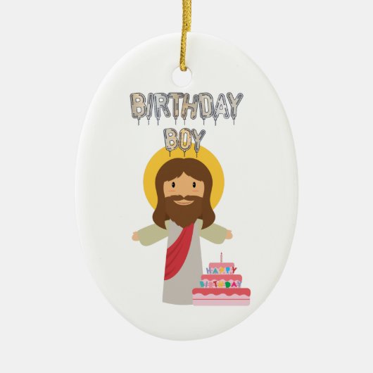 Geburtstagsjunge jesus Weihnachten Keramik Ornament (Vorne)