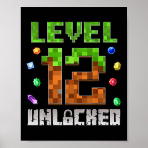 Geburtstagsjunge Level 12 freigeschaltet 12. Gebur Poster